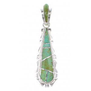 Authentic Sterling Silver Turquoise Southwestern Pendant AX95516