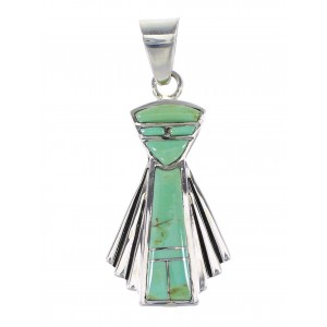 Silver Turquoise Inlay Pendant AX95535