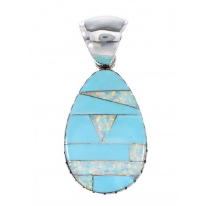 Southwestern Turquoise Opal Sterling Silver Pendant RX95485
