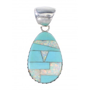 Opal Turquoise Sterling Silver Pendant RX95487