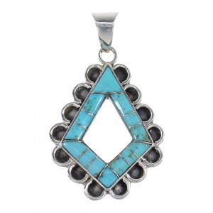 Turquoise Genuine Sterling Silver Southwestern Jewelry Pendant AX96481