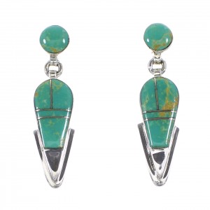 Silver Southwest Turquoise Post Dangle Earrings AX95990
