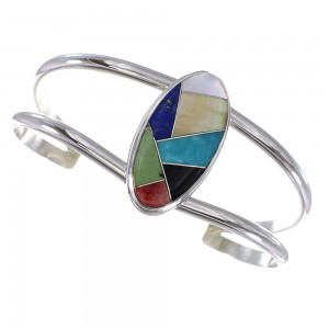 Multicolor Genuine Sterling Silver Cuff Bracelet Jewelry RX95885