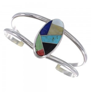 Multicolor Sterling Silver Southwest Cuff Bracelet Jewelry RX95888