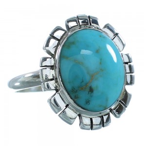 Turquoise Authentic Sterling Silver Ring Size 6-3/4 AX100151
