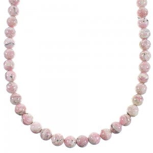 Rhodochrosite Southwest Silver Bead Necklace AX100464