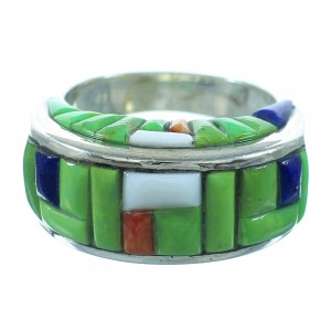 Multicolor Sterling Silver Ring Size 7-1/4 AX100733