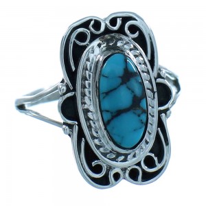 Sterling Silver Turquoise Southwestern Ring Size 7-1/2 RX103342