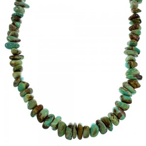 Sterling Silver Kingman Turquoise Southwest Bead Necklace RX105797