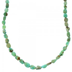 Genuine Sterling Silver Turquoise Bead Necklace SX106629