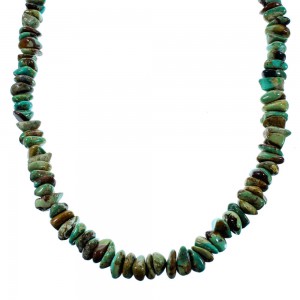 Authentic Sterling Silver And Turquoise Southwest Jewelry Bead Necklace SX106689
