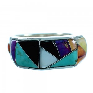 Turquoise Multicolor Sterling Silver Jewelry Ring Size 5-1/2 RS38567