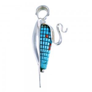 Multicolor Inlay Sterling Silver Corn Pendant RX102066