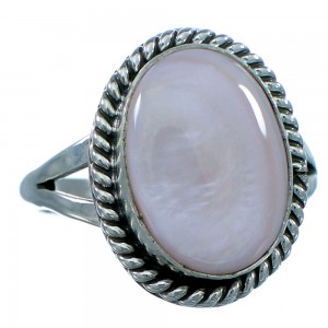 Navajo Pink Shell Sterling Silver Ring Size 8-1/2 RX107664