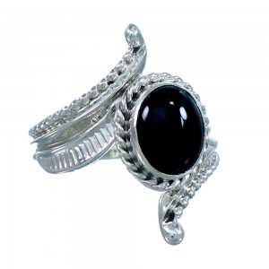 Native American Onyx Sterling Silver Ring Size 6-1/4 SX107914