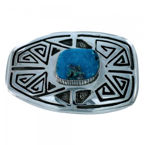 Birds Eye Turquoise Water Wave Native American Belt Buckle EX22899