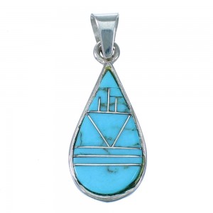 Turquoise And Sterling Silver Tear Drop Pendant WX42703