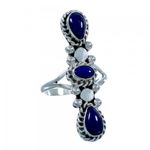 Lapis American Indian Genuine Sterling Silver Ring Size 8-1/2 RX109969