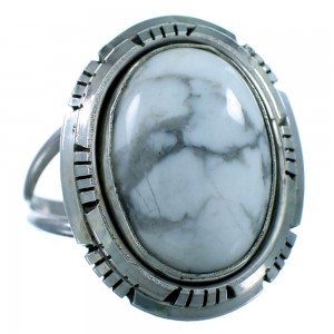 Howlite Native American Sterling Silver Ring Size 6-1/4 RX110910
