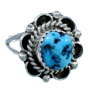 Turquoise Sterling Silver Navajo Ring Size 6-1/4 SX111660