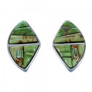 Turquoise Inlay Sterling Silver Post Earrings Post earrings LX113011