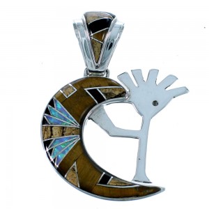 WhiteRock Rocky Trails Multicolor Sterling Silver Kokopelli Pendant SX112886