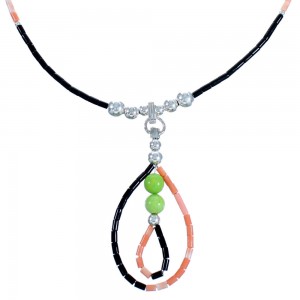 Sterling Silver Multicolor Bead Necklace RX114282