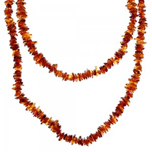 Southwest Amber 58-1/2" Layering Bead Necklace LX114361