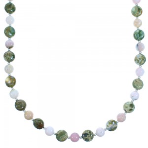 Genuine Sterling Silver Multicolor Choker Bead Necklace RX114630