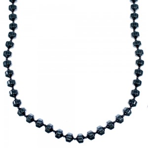 Hematite And Sterling Silver Southwest Bead Necklace SX14936