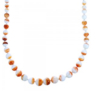 Oyster Shell And Sterling Silver Bead Necklace SX115015