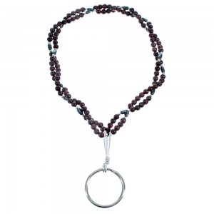 Garnet Hematite Southwest Sterling Silver Key Chain RX115127