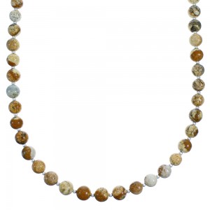 Picture Rock And Sterling Silver Bead Necklace SX115260