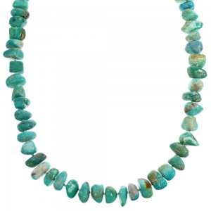 Southwestern Sterling Silver And Turquoise Bead Necklace SX115313