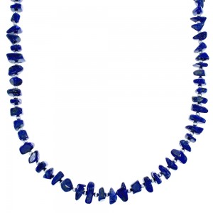 Lapis And Sterling Silver Bead Necklace SX115318