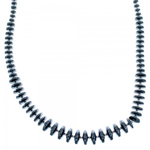 Hematite Genuine Sterling Silver Bead Necklace DX116070