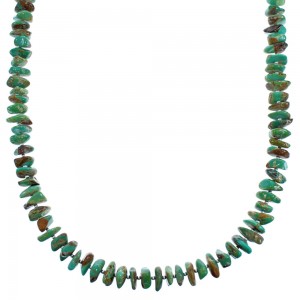 Southwestern Genuine Sterling Silver Turquoise Bead Necklace DX115879