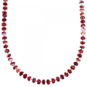 Red Oyster Shell and Genuine Sterling Silver Bead Necklace DX115890