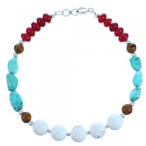 Multicolor Sterling Silver Bead Bracelet BX115919