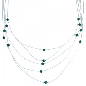 Malachite 5-Strand Liquid Silver Necklace BX116162