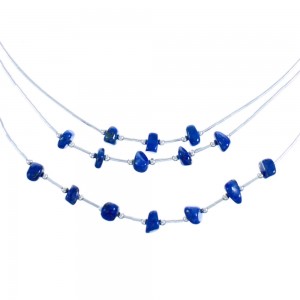 Lapis Bead 5-Strand Liquid Silver Necklace BX116236