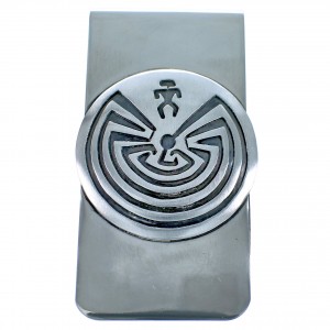 Sterling Silver Man In The Maze Navajo Money Clip ZX116775