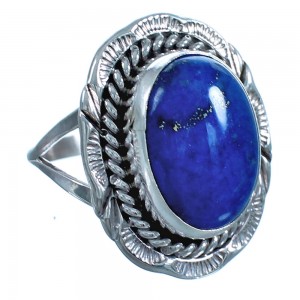 Sterling Silver Genuine Native American Lapis Ring Size 8 CS117679