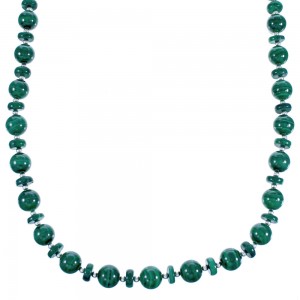 Malachite Genuine Sterling Silver Southwest Bead Necklace DX117645