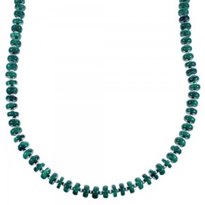 Genuine Sterling Silver Malachite Southwest Bead Necklace DX117647