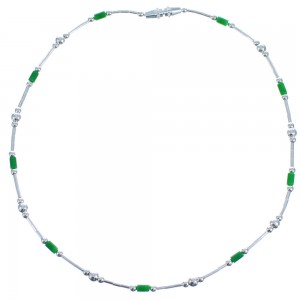 Hand Strung Liquid Silver & Malachite Bead Anklet CS117763