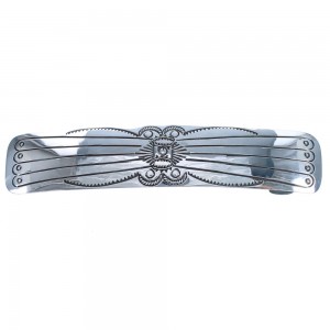 Genuine Sterling Silver Patterned Navajo Hair Barrette CB118490