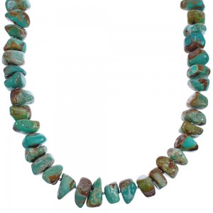 Southwest Sterling Silver Turquoise Bead Necklace BX119744