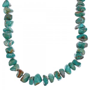 Turquoise Authentic Sterling Silver Southwest Bead Necklace BX119750