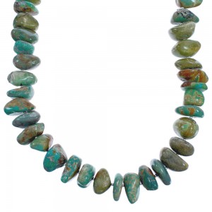 Southwest Turquoise Authentic Sterling Silver Bead Necklace BX119751